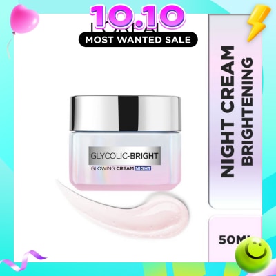 L'OREAL PARIS SKINCARE L'oreal Paris Glycolic Bright Glowing Night Cream 50ml (Contains brightening Glycolic Acid) image