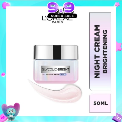 L'OREAL PARIS SKINCARE - L'oreal Paris Glycolic Bright Glowing Night Cream 50ml (Contains brightening Glycolic Acid) image