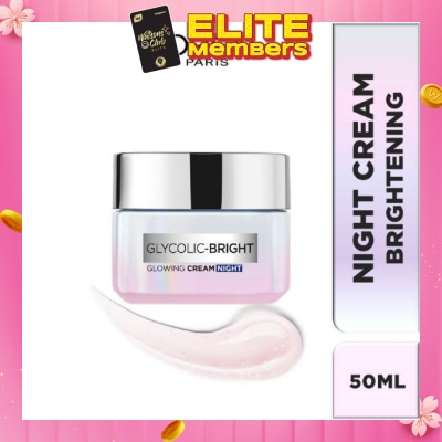 L'OREAL PARIS SKINCARE L'oreal Paris Glycolic Bright Glowing Night Cream 50ml (Contains brightening Glycolic Acid)