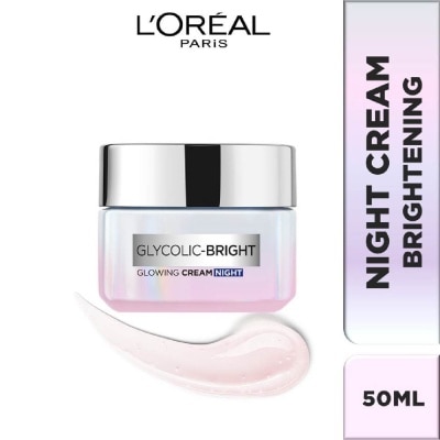 L'OREAL PARIS SKINCARE L'oreal Paris Glycolic Bright Glowing Night Cream 50ml (Contains brightening Glycolic Acid)