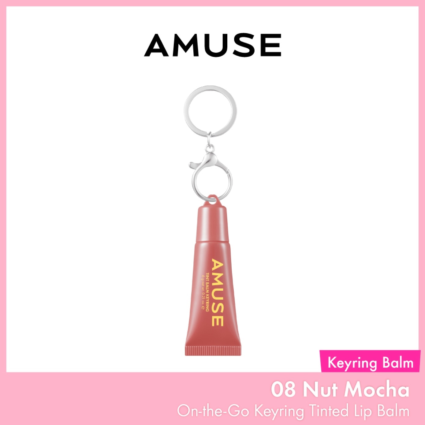 Tint Lip Balm with Keyring #08 Nut Mocha 1s