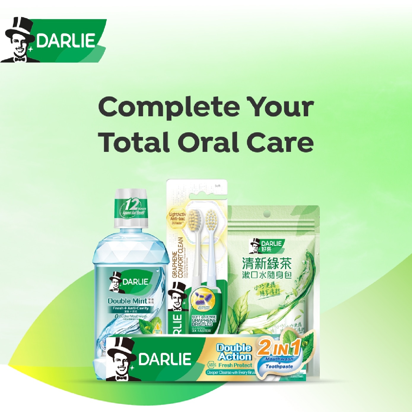 Graphene Comfort Clean Anti-Bacterial Soft and Dense Bristles Toothbrush 2s