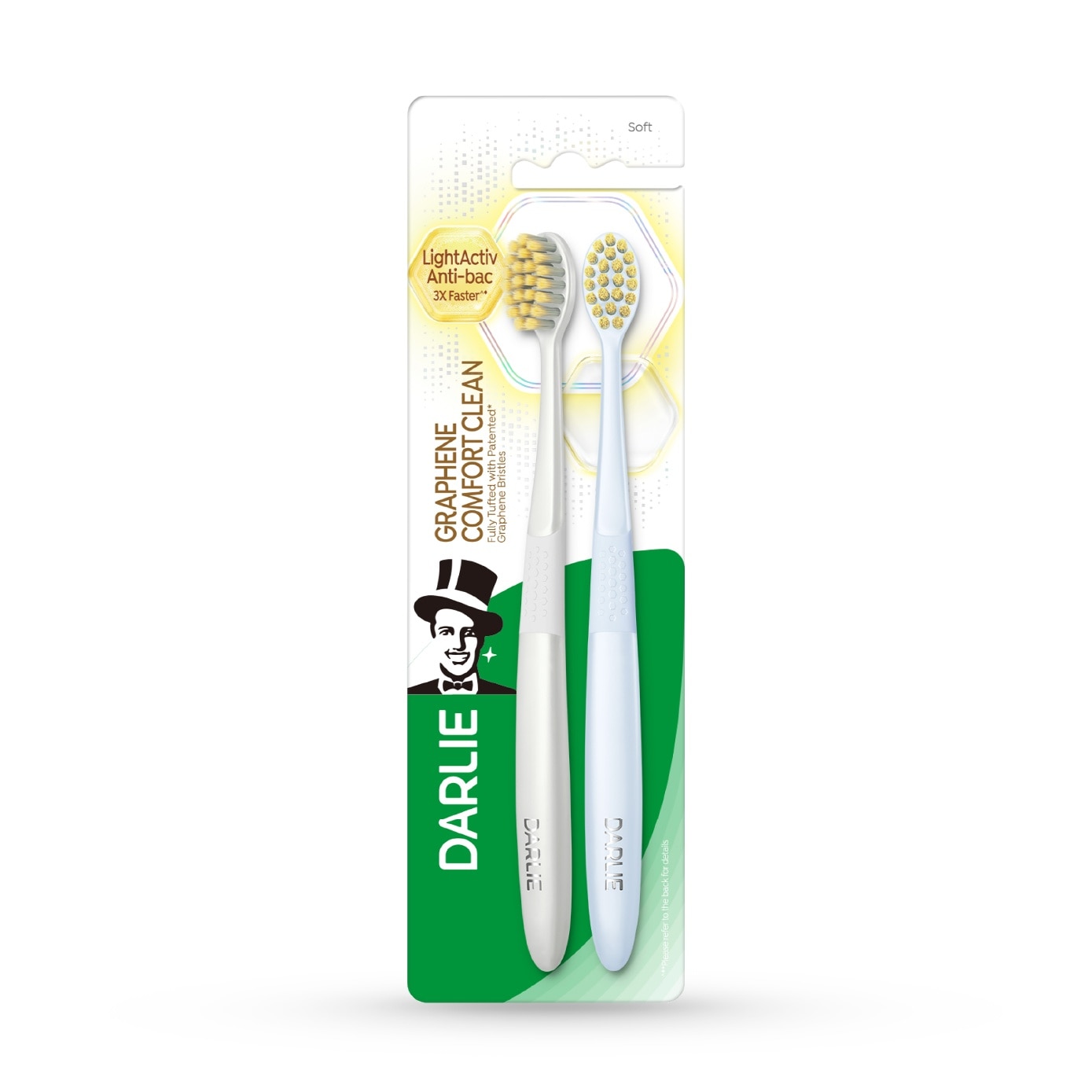 Graphene Comfort Clean Anti-Bacterial Soft and Dense Bristles Toothbrush 2s