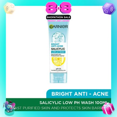 GARNIER - Bright Anti-Acne Salicylic Low Ph Wash 100ml