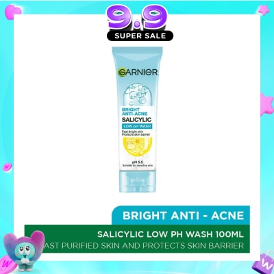 GARNIER - Bright Anti-Acne Salicylic Low Ph Wash 100ml image