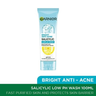 GARNIER - Bright Anti-Acne Salicylic Low Ph Wash 100ml image