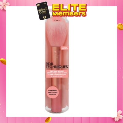 REAL TECHNIQUES No. 1958 Light Layer Powder Brush (Suitable Use For Powder Foundation + Bronzer) 1s