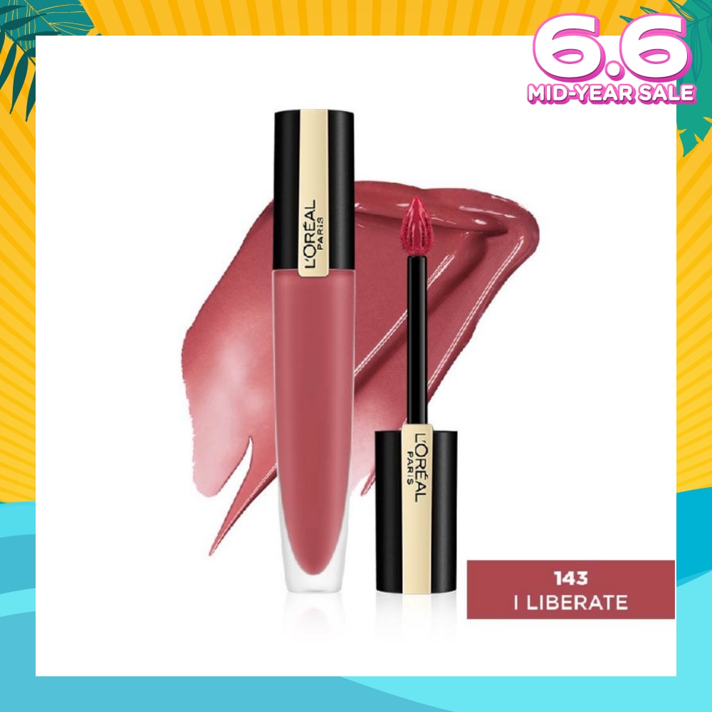 L'OREAL PARIS MAKEUP Rouge Signature Matte Lip Colour Liquid Lipstick 143 I Liberate 7ml