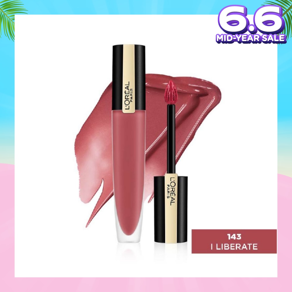 L'OREAL PARIS MAKEUP Rouge Signature Matte Lip Colour Liquid Lipstick 143 I Liberate 7ml
