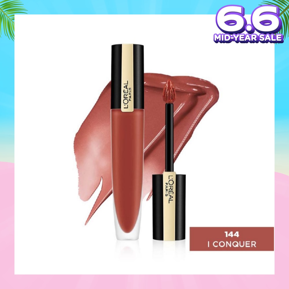 L'OREAL PARIS MAKEUP Rouge Signature Matte Ink Liquid Lipstick 144 I Conquer (Expiry: Jan`2026)