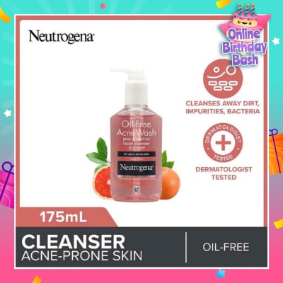 NEUTROGENA Oil Free Acne Wash Pink Grapefruit Facial Cleanser 175ml
