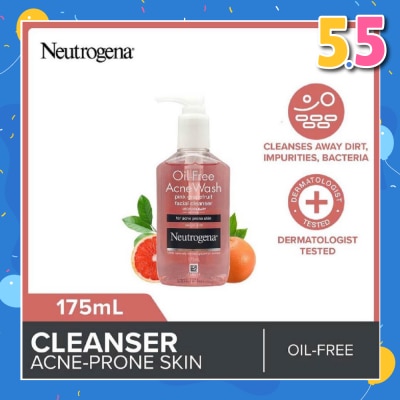 NEUTROGENA Oil Free Acne Wash Pink Grapefruit Facial Cleanser 175ml