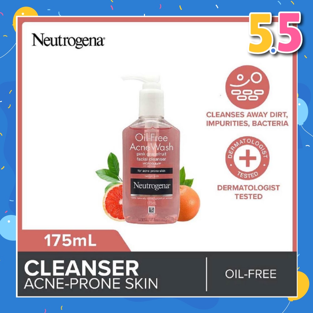 Oil Free Acne Wash Pink Grapefruit Facial Cleanser 175ml