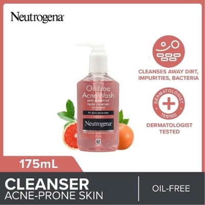 NEUTROGENA Oil Free Acne Wash Pink Grapefruit Facial Cleanser 175ml