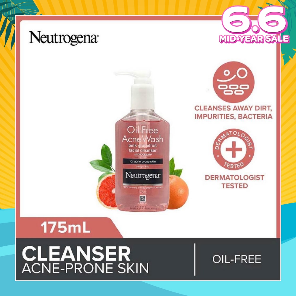 Oil Free Acne Wash Pink Grapefruit Facial Cleanser 175ml