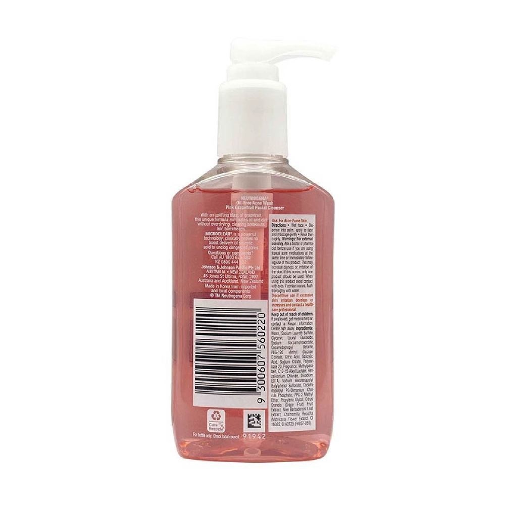 Oil Free Acne Wash Pink Grapefruit Facial Cleanser 175ml