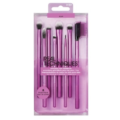 REAL TECHNIQUES No. 1991  Everyday Essentials Eye 8 Piece Eye Brush Packset (Suitable Use For Eyeshadow + Eyeliner + Mascara) 1s