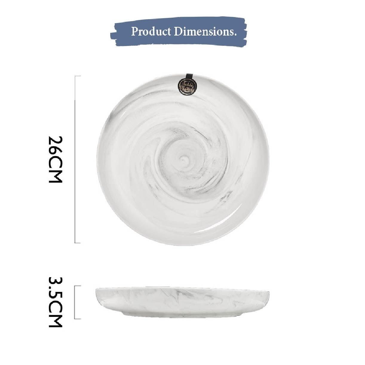 10 inch Dinner Plate MB40100 Marble 1s