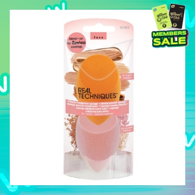 REAL TECHNIQUES No. 1993 M Complexion Sponge & M Powder Sponge (Suitable Use For Blend + Set Flawless Coverage ) 1s