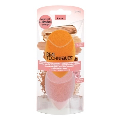 REAL TECHNIQUES No. 1993 M Complexion Sponge & M Powder Sponge (Suitable Use For Blend + Set Flawless Coverage ) 1s