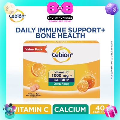 CEBION - Vitamin C With Calcium Effervescent Tablets Orange Flavour 40s