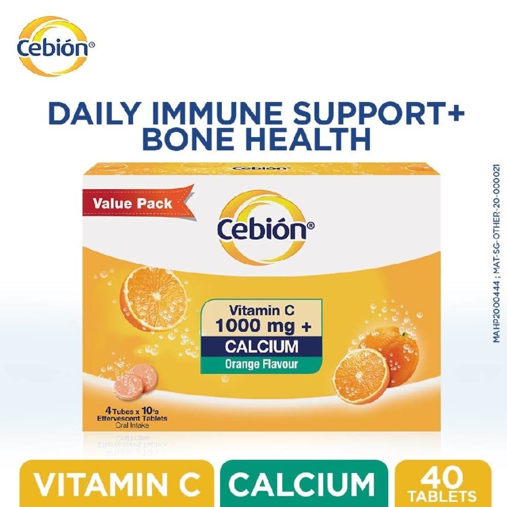 Vitamin C With Calcium Effervescent Tablets Orange Flavour 40s