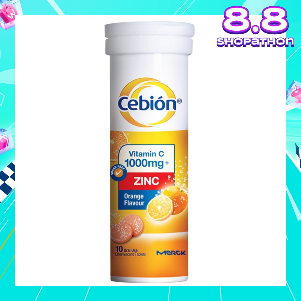 Vitamin C + Zinc 1000mg Effervescent Tablets Orange Flavour 10s