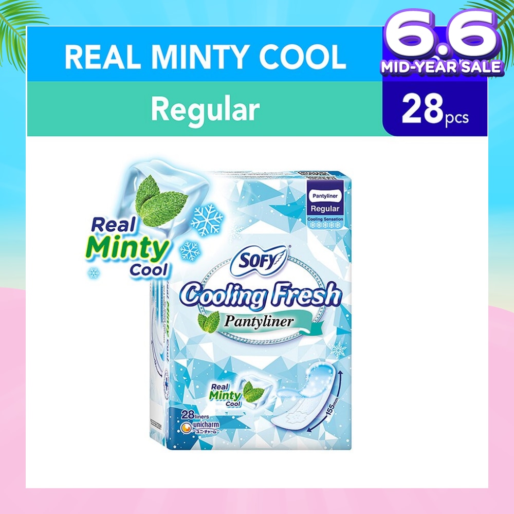 Sofy Cooling Fresh Regular Pantyliner 155mm 28s<BR>