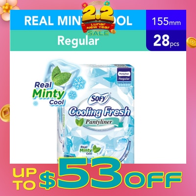 SOFY Sofy Cooling Fresh Regular Pantyliner 155mm 28s
