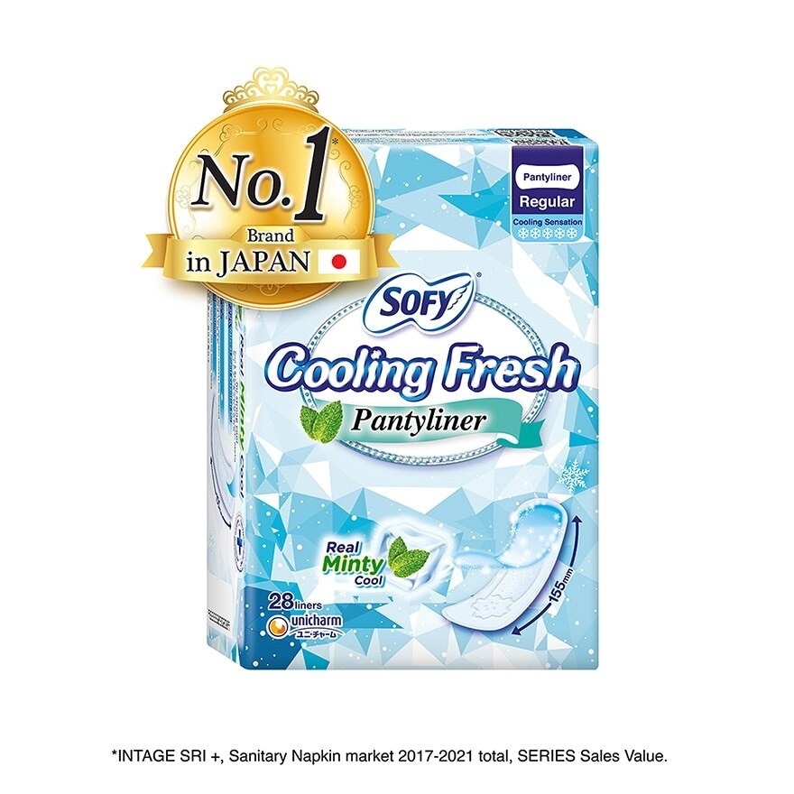 Sofy Cooling Fresh Regular Pantyliner 155mm 28s<BR>