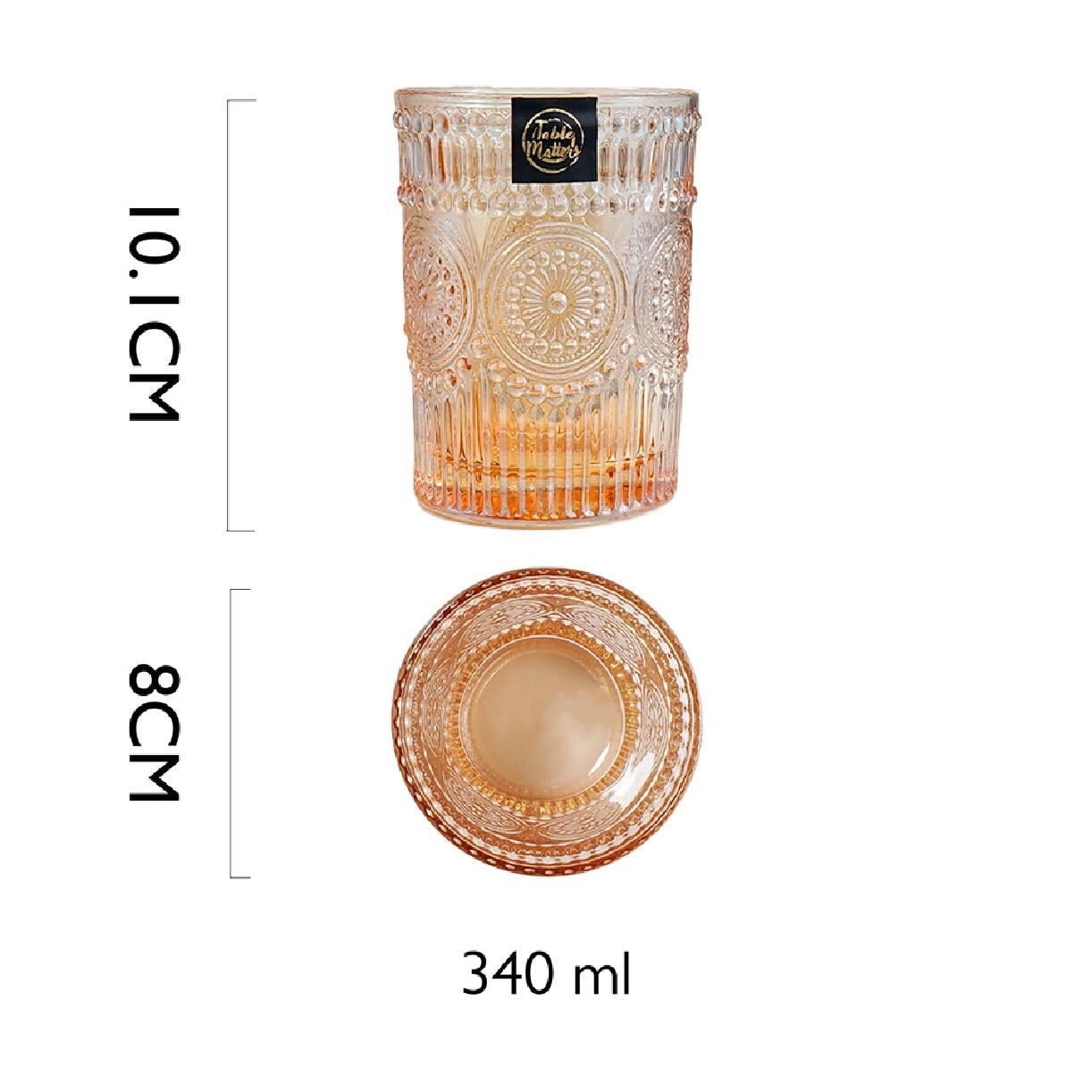 TAIKYU Amber Lace Drinking Glass CGLA33295 300ml (High Quality And Lead-Free Glass) 0.33kg