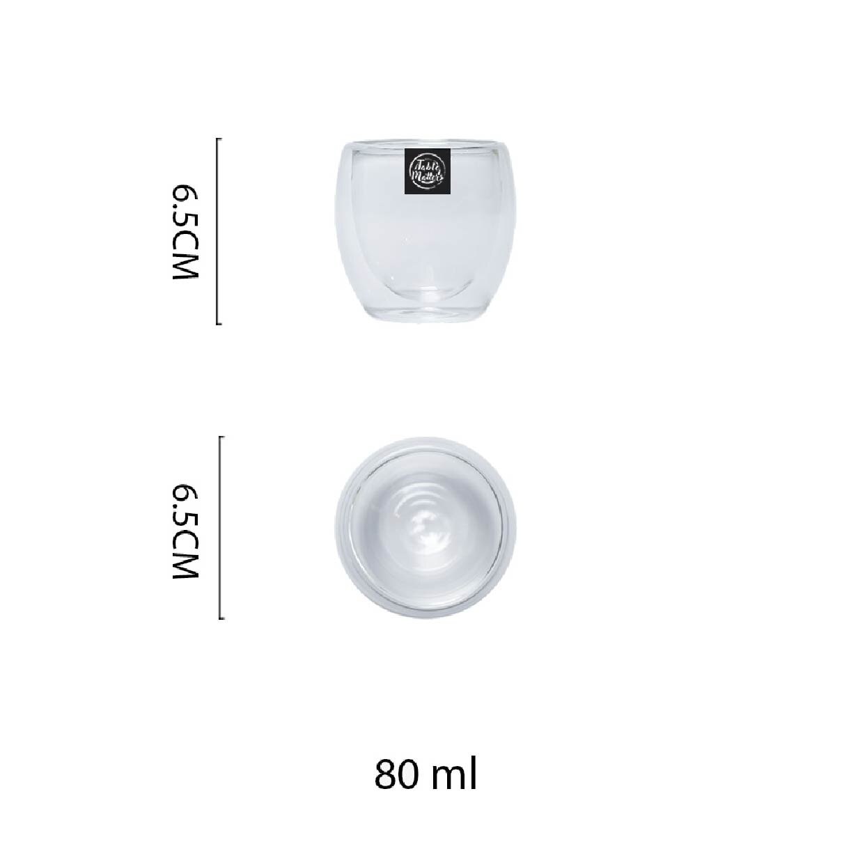 TAIKYU Double Wall Coffee Glass CGDW33080 (High Quality And Lead-Free Glass) 100ml