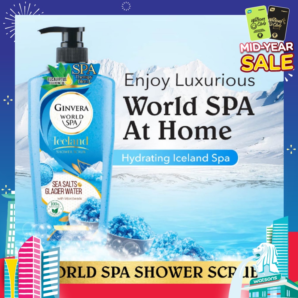World Spa Swiss Shower Scrub Glacier Water & Sea Salts 750ml