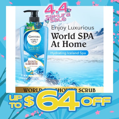 GINVERA - World Spa Swiss Shower Scrub Glacier Water & Sea Salts 750ml