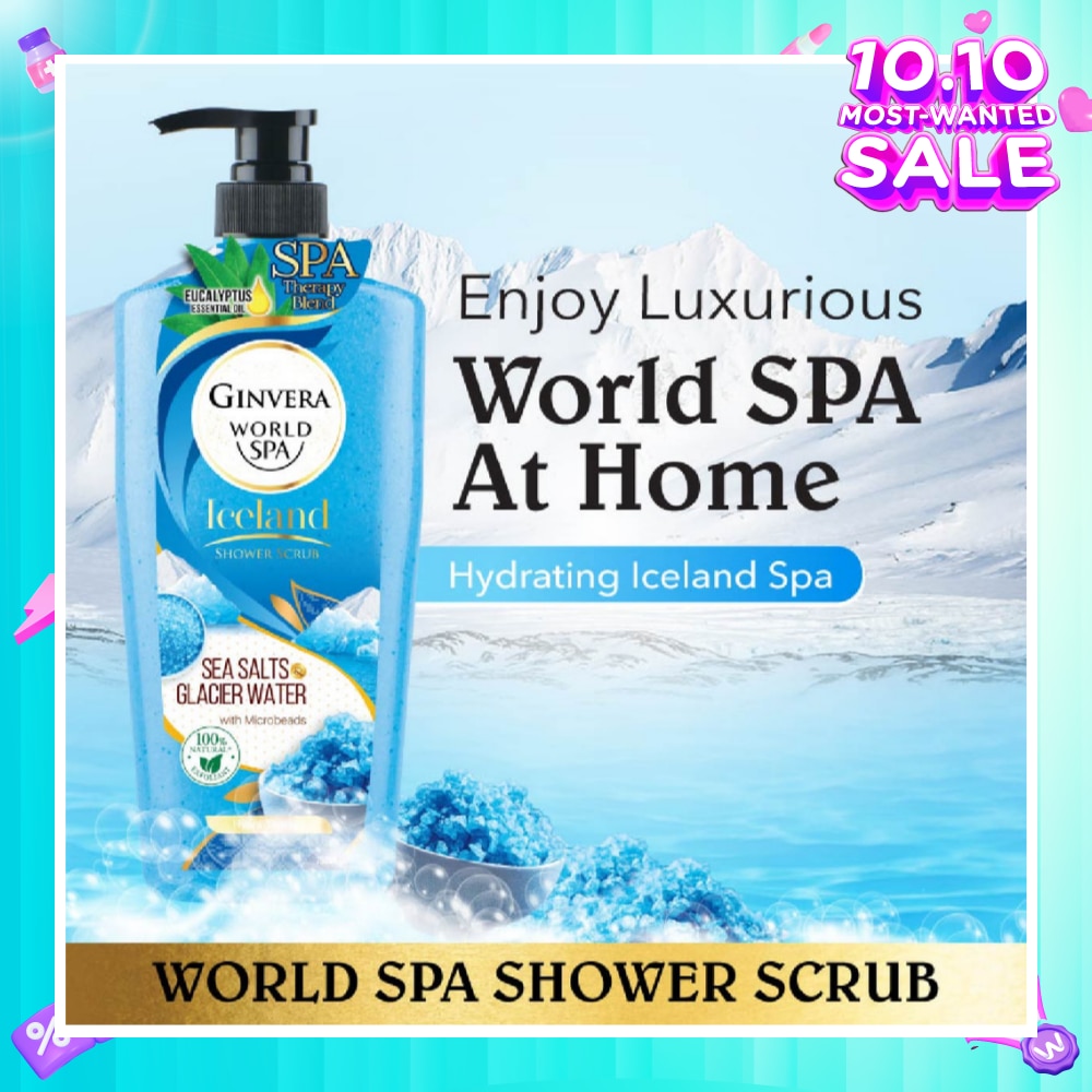 World Spa Swiss Shower Scrub Glacier Water & Sea Salts 750ml