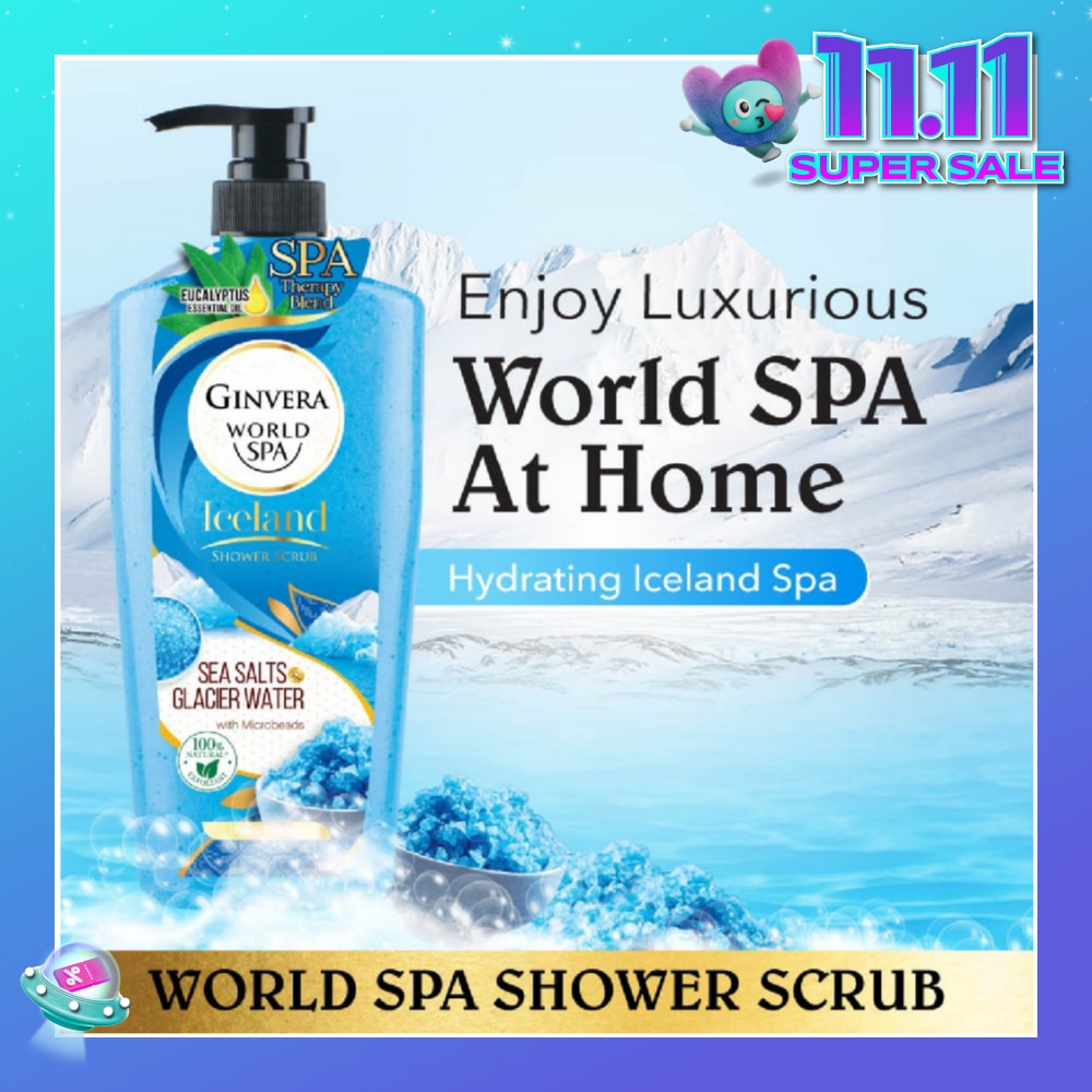 World Spa Swiss Shower Scrub Glacier Water & Sea Salts 750ml