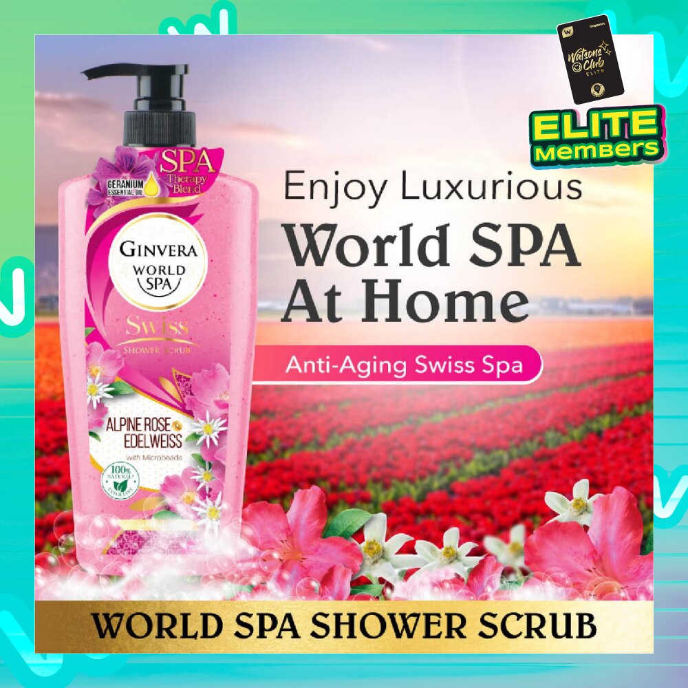 World Spa Swiss Shower Scrub Alpine Rose & Edelweiss 750g