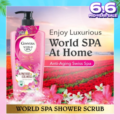 GINVERA World Spa Swiss Shower Scrub Alpine Rose & Edelweiss 750g