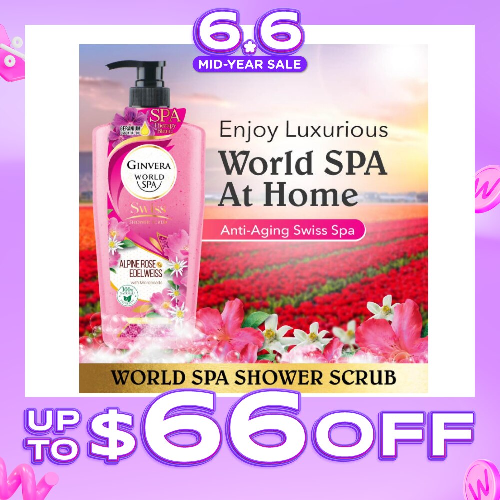 World Spa Swiss Shower Scrub Alpine Rose & Edelweiss 750g