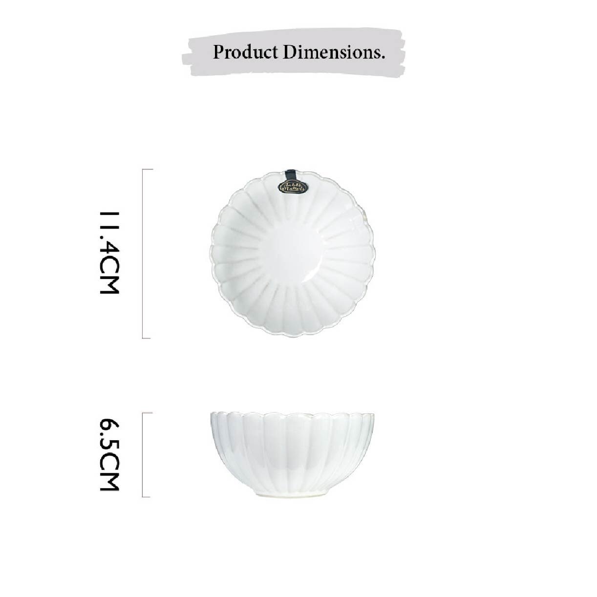 4.8 inch White Scallop Rice bowl WS10048 (Set of 2) 1s