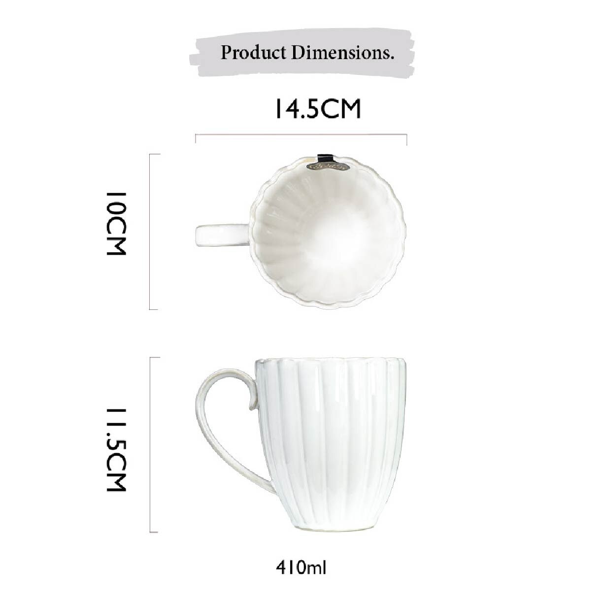 WS30410 White Scallop 410ml Mug