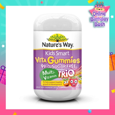 NATURES WAY Kids Smart Vita Gummies Sugar Free Multi Trio 75 Pastilles