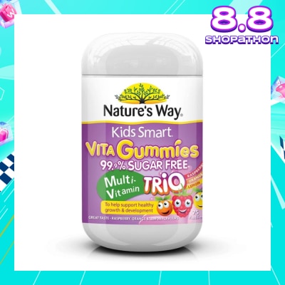 NATURES WAY Kids Smart Vita Gummies Sugar Free Multi Trio 75 Pastilles