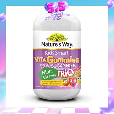 NATURES WAY - Kids Smart Vita Gummies Sugar Free Multi Trio 75 Pastilles (Expiry: Nov`2026)