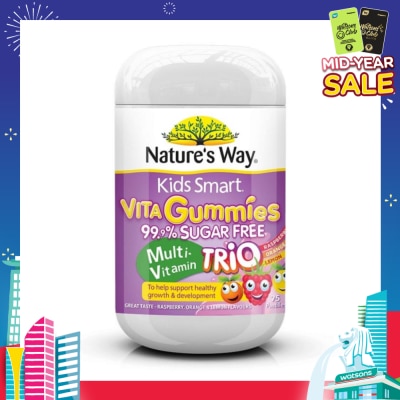 NATURES WAY Kids Smart Vita Gummies Sugar Free Multi Trio 75 Pastilles