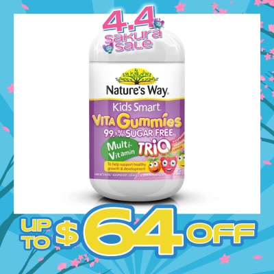 NATURES WAY - Kids Smart Vita Gummies Sugar Free Multi Trio 75 Pastilles (Expiry: Nov`2026)