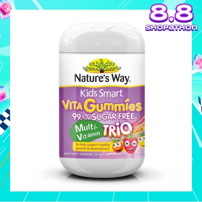 NATURES WAY Kids Smart Vita Gummies Sugar Free Multi Trio 75 Pastilles