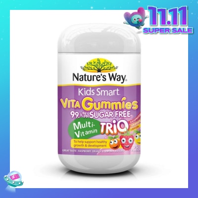 NATURES WAY Kids Smart Vita Gummies Sugar Free Multi Trio 75 Pastilles (Expiry: Apr`2026)