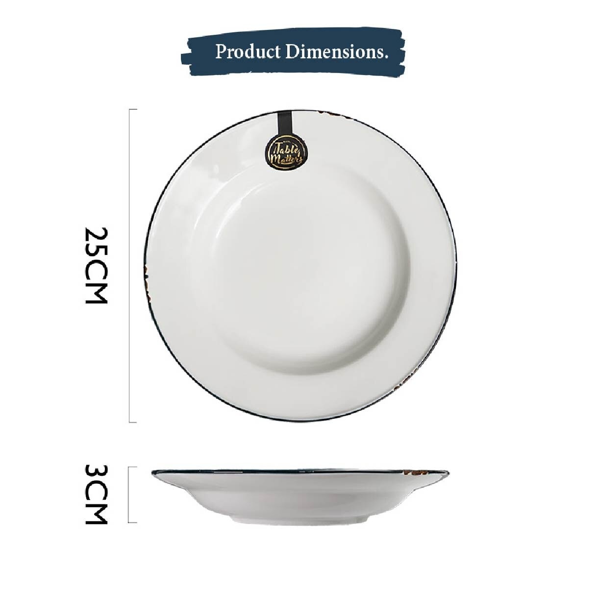 Enamel Blue 10 inch Dinner Plate EB40100 (Lead And Cadmium Free + Microwave + Oven + Dishwasher Safe) 0.67kg