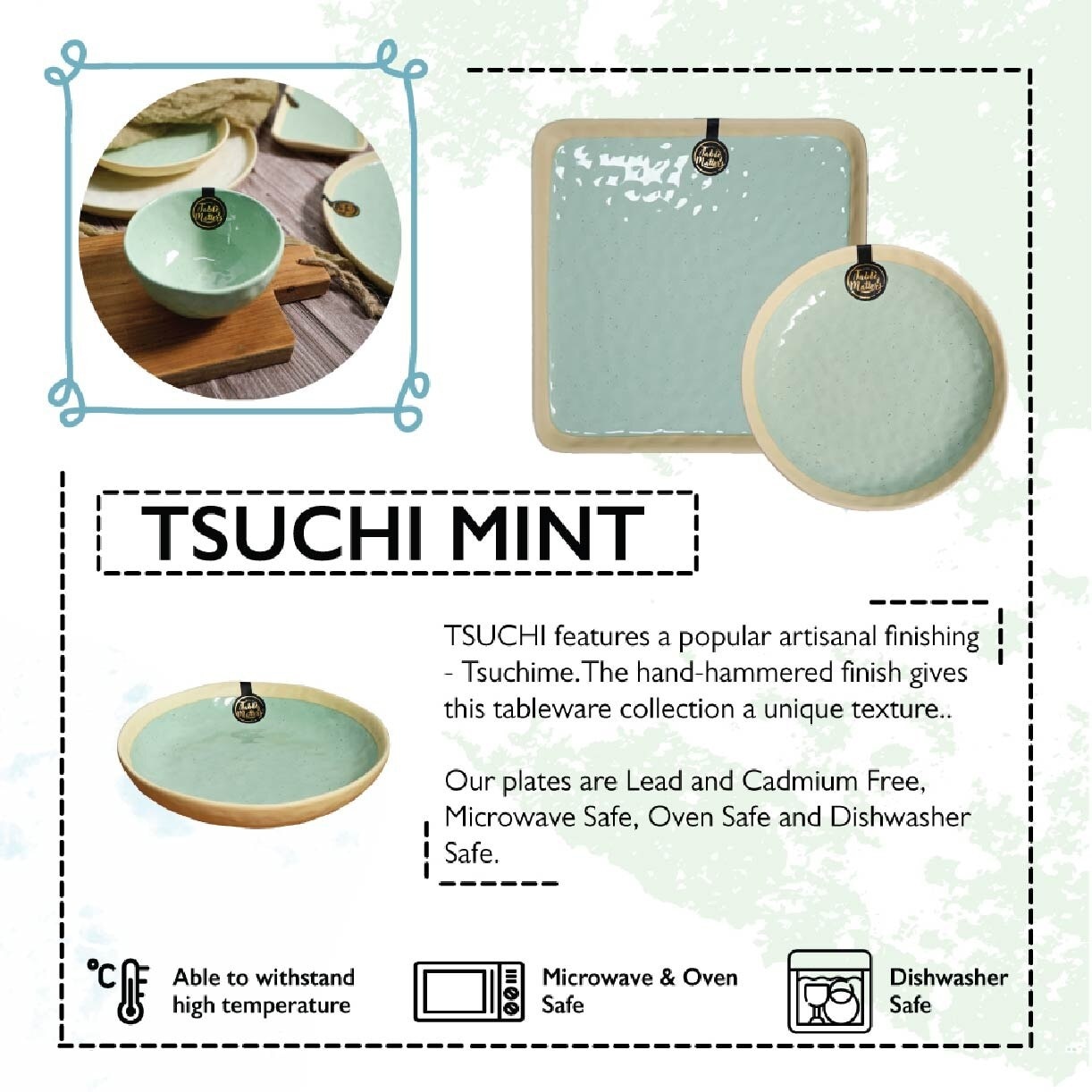 11 inch Sushi Plate TM43110 Tsuchi Mint 1s